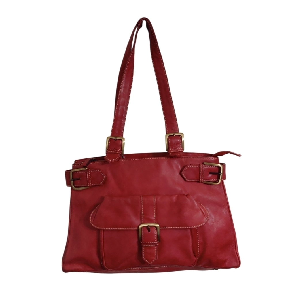 👜 Sophia Visconti Red Leather Shoulder Bag